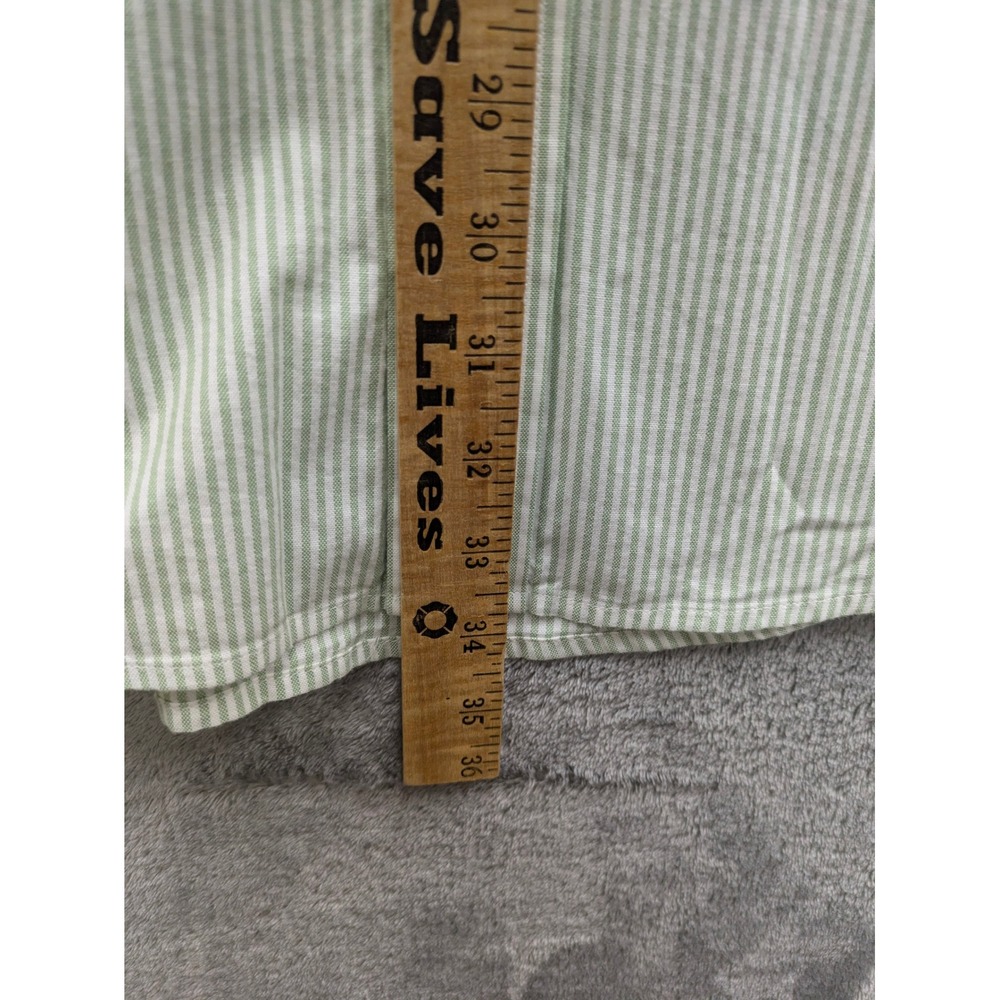 Tommy Hilfiger Short Sleeve Button Down Shirt Mens XXL Green White Striped - Picture 5 of 10